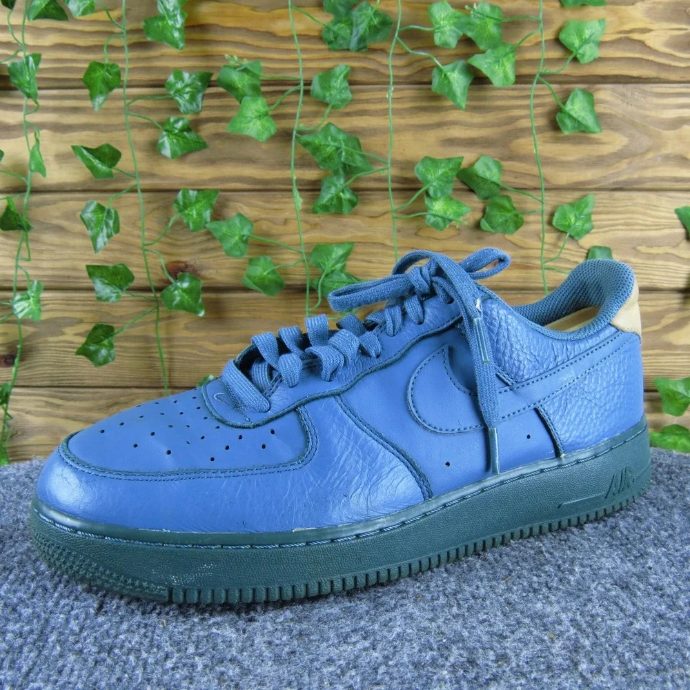 Nike Air Force 1 '07 LV8 Low Men 9.5 Blue Leather‎ Sneakers Missing Insoles